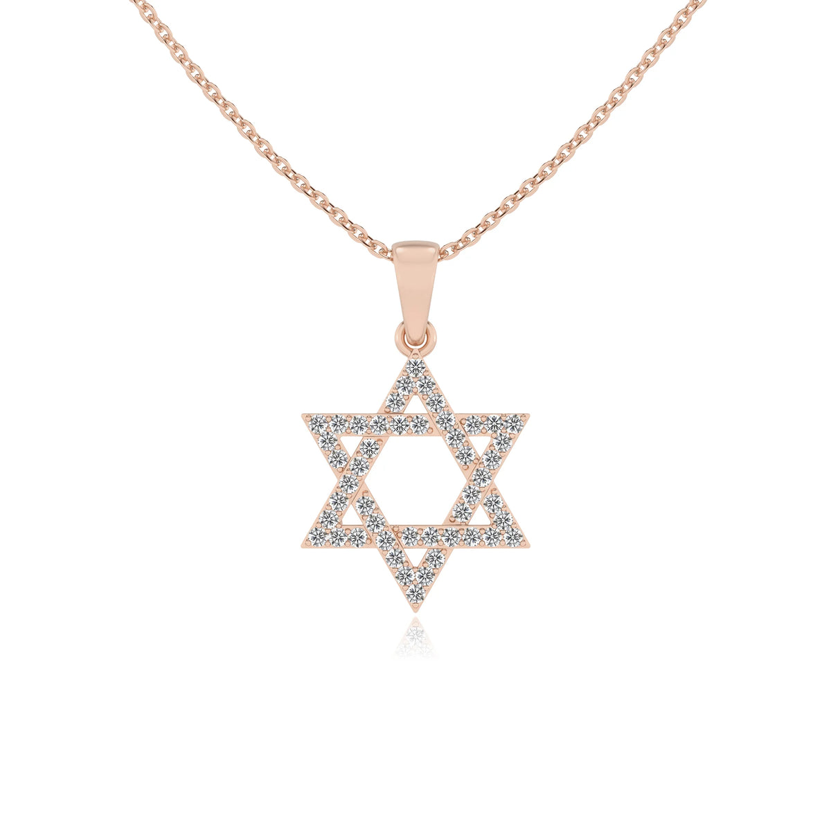 lab grown diamond round necklaces in rose gold 