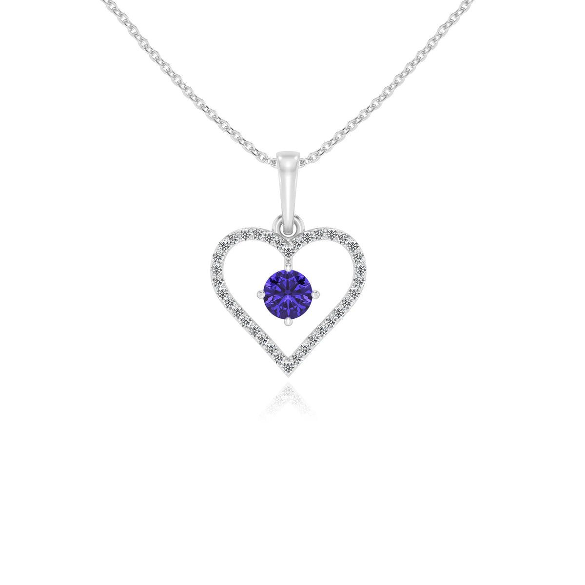 lab grown tanzanite round infinity necklaces in sterling silver 