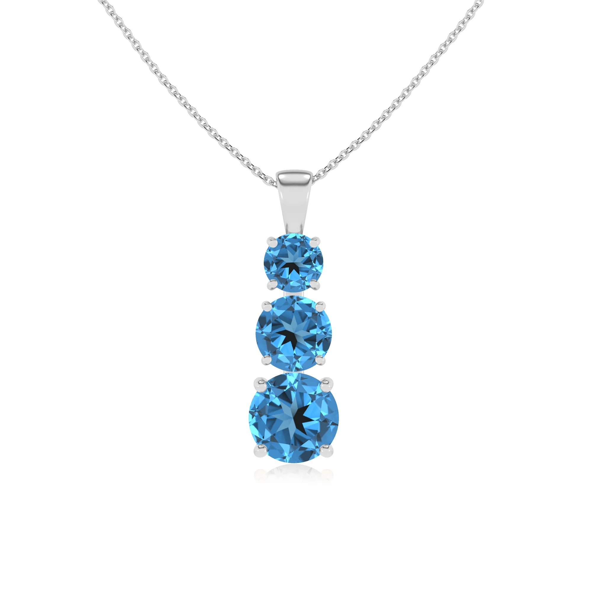 natural swiss-blue-topaz round bar v-bale necklaces in white gold 