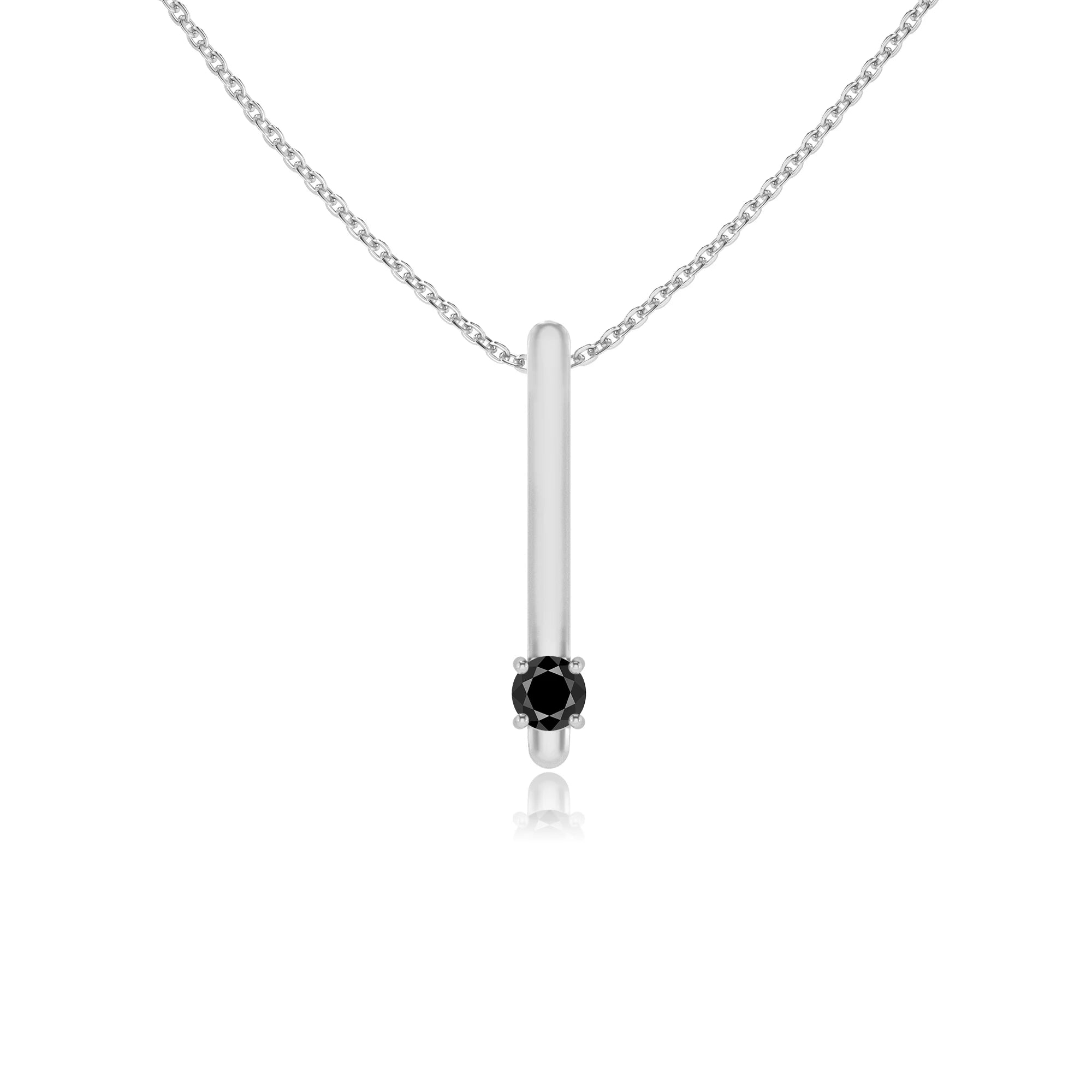 natural black-onyx round bar necklaces in platinum 