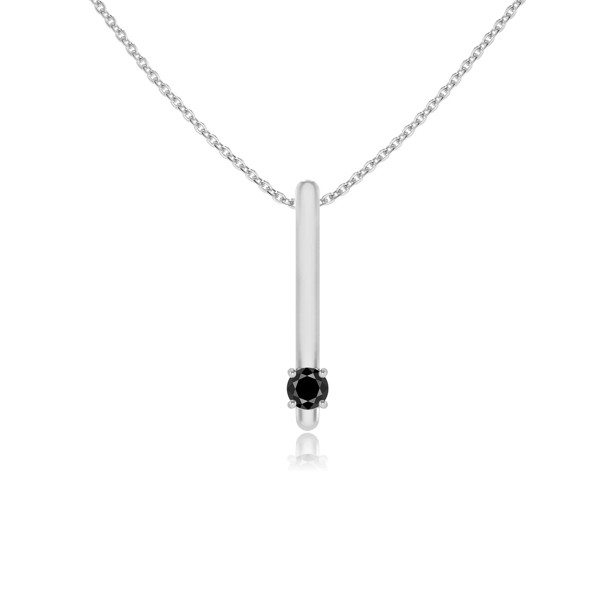 natural black-onyx round bar necklaces in platinum 