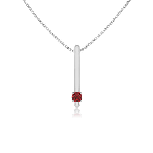 lab grown ruby round bar necklaces in white gold 