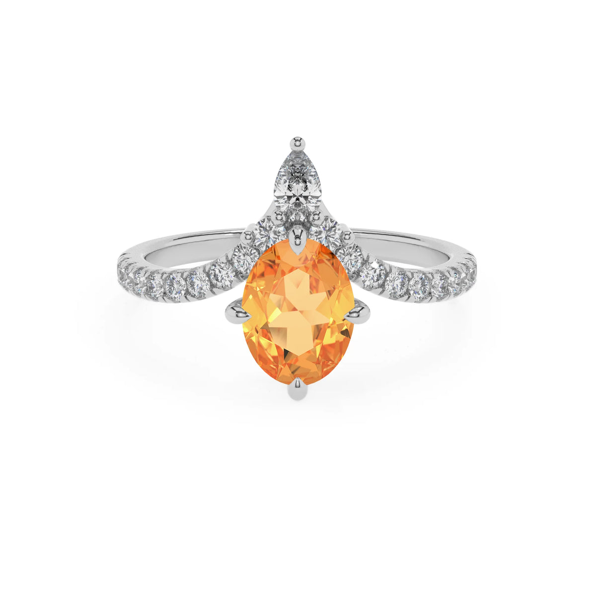 lab grown citrine oval solitaire rings in sterling silver 