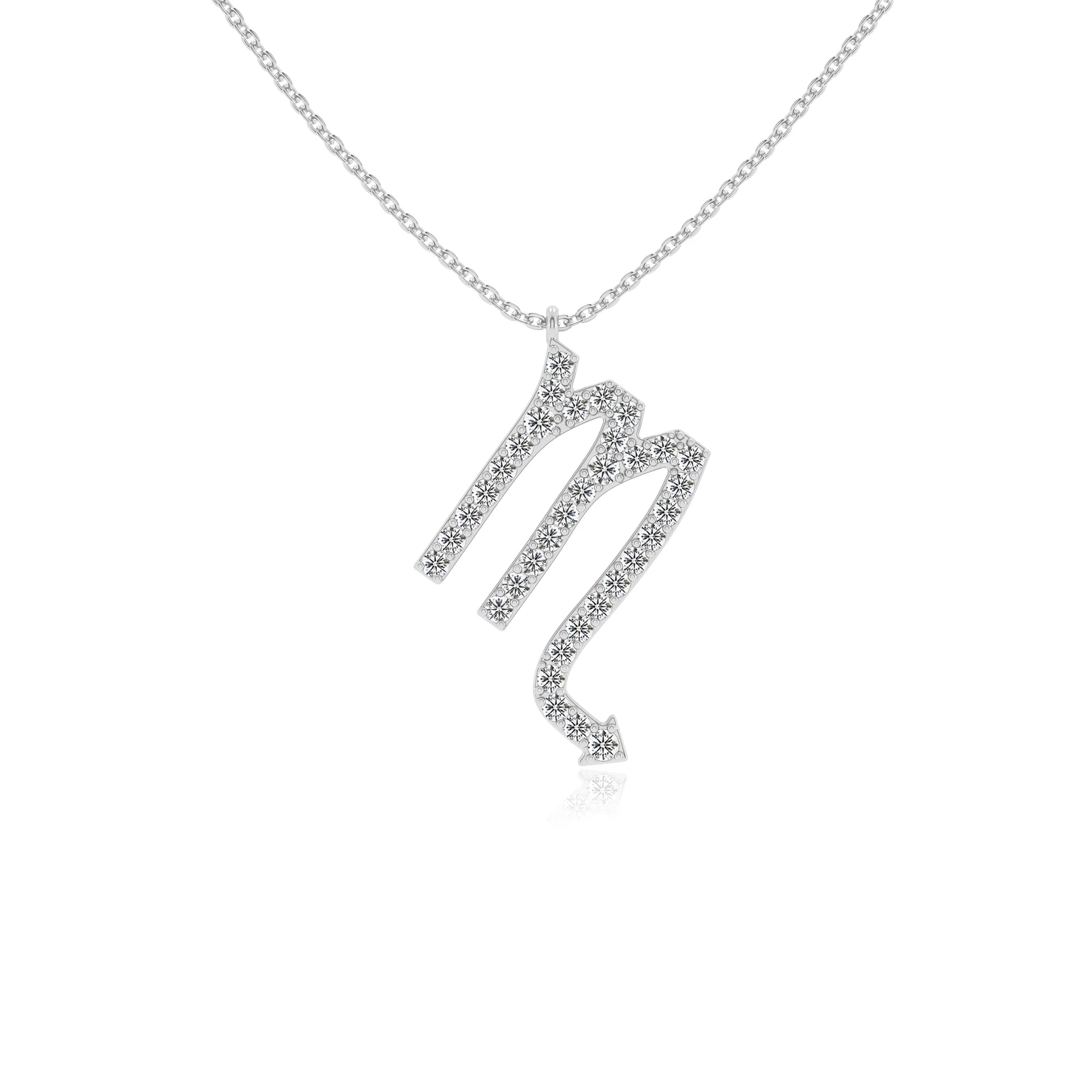 lab grown moissanite round necklaces in platinum 