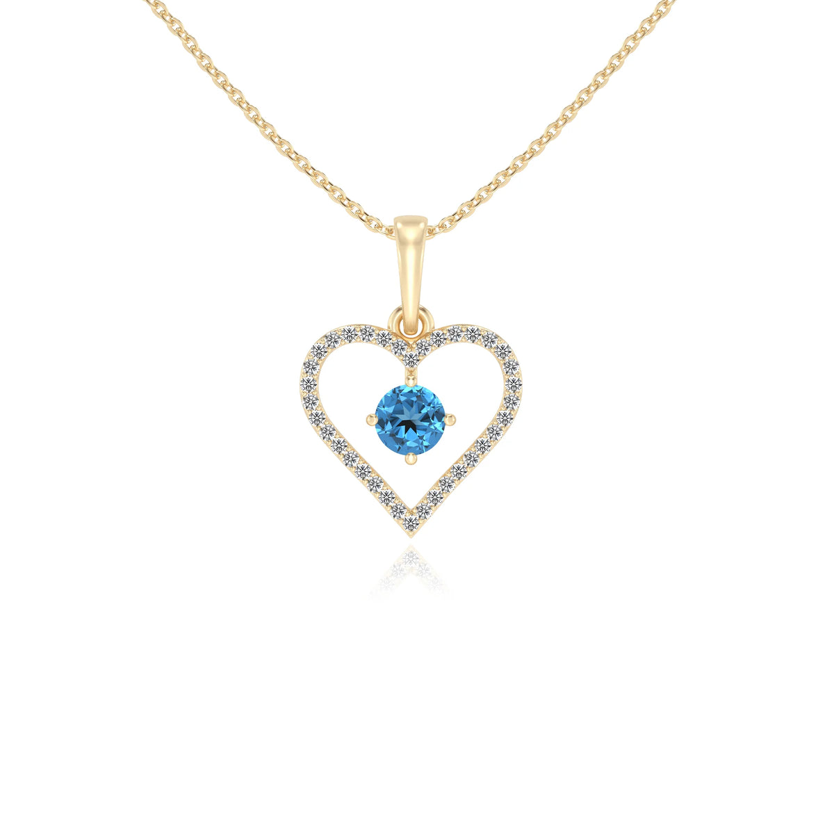 natural swiss-blue-topaz round infinity necklaces in yellow gold 