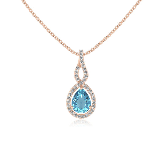 natural swiss-blue-topaz pear necklaces in rose gold 