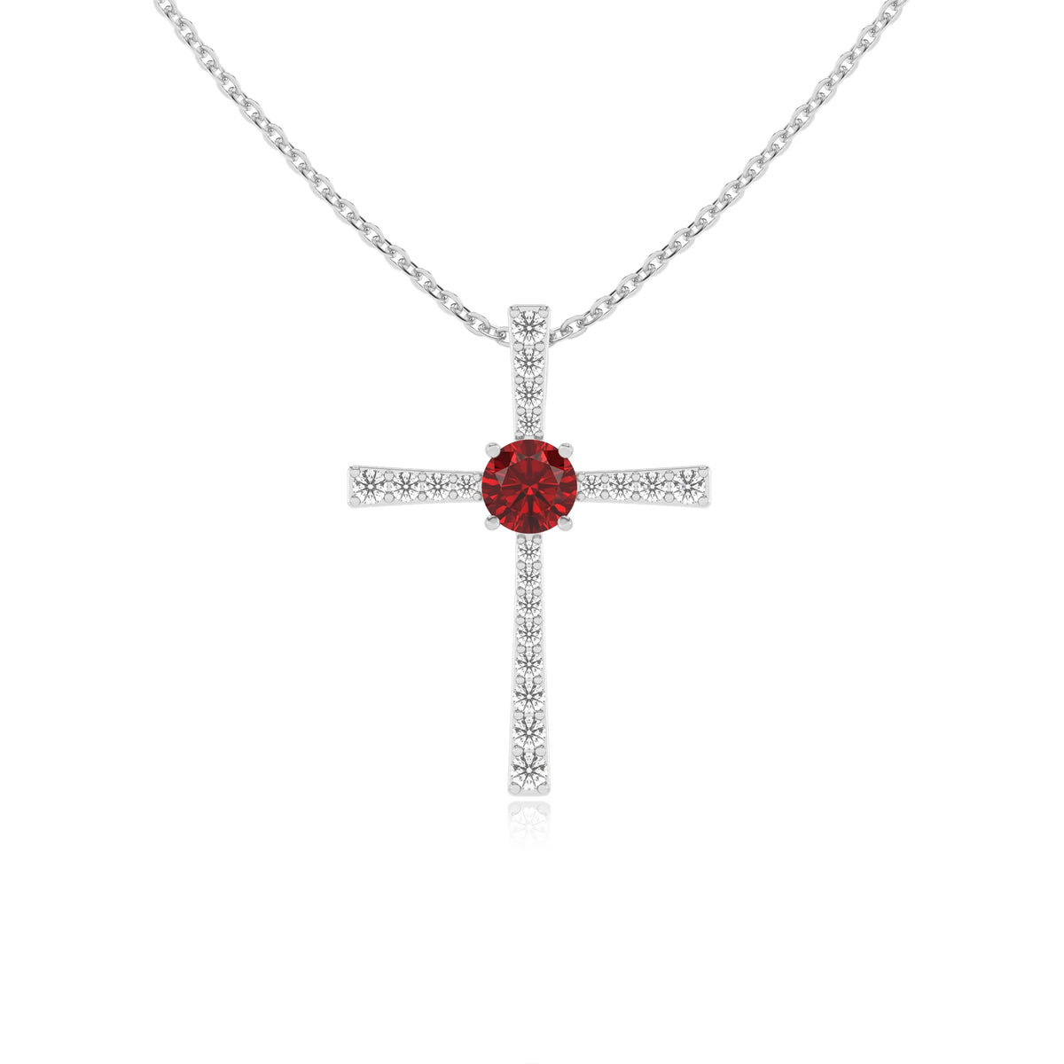 lab grown ruby round infinity necklaces in sterling silver 