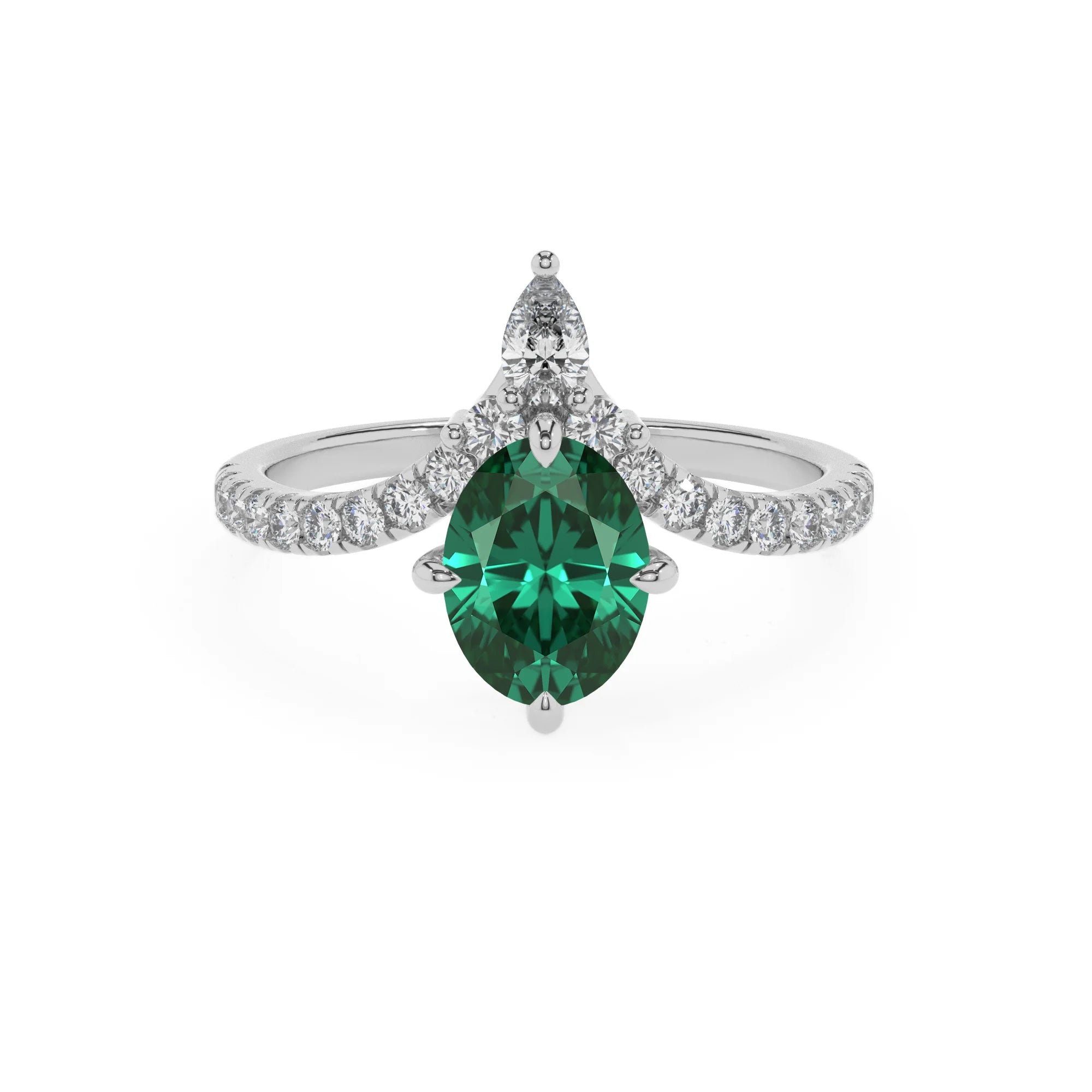 lab grown emerald oval solitaire rings in platinum 