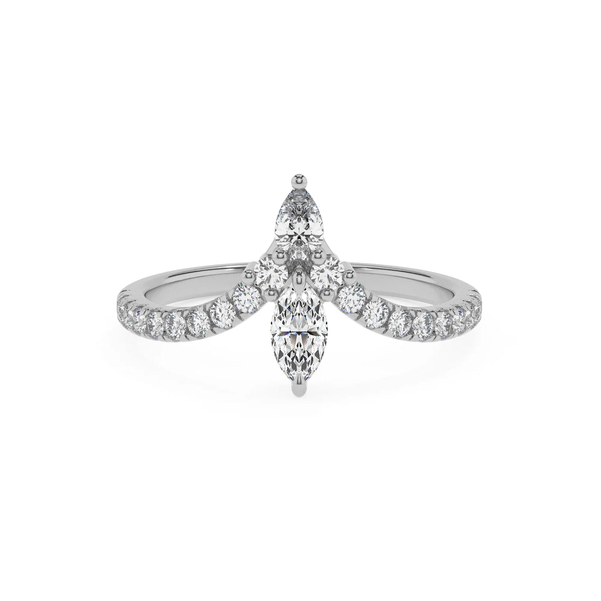 lab grown moissanite marquise solitaire rings in sterling silver 
