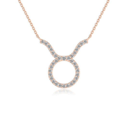 lab grown diamond round necklaces in rose gold 