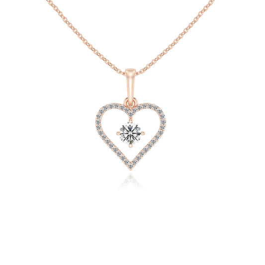 lab grown moissanite round infinity necklaces in rose gold 