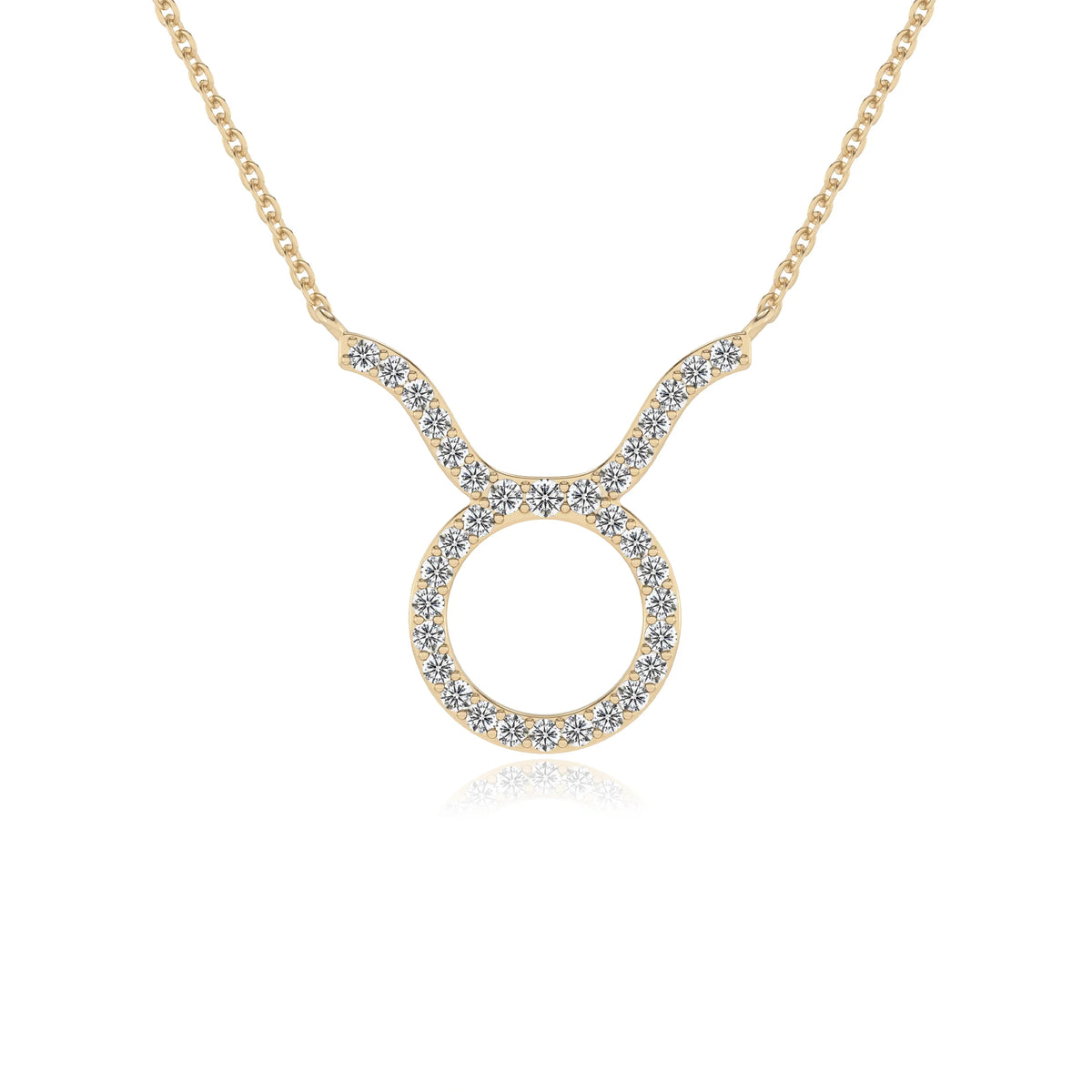lab grown diamond round necklaces in yellow gold 