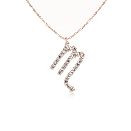 lab grown diamond round necklaces in rose gold 