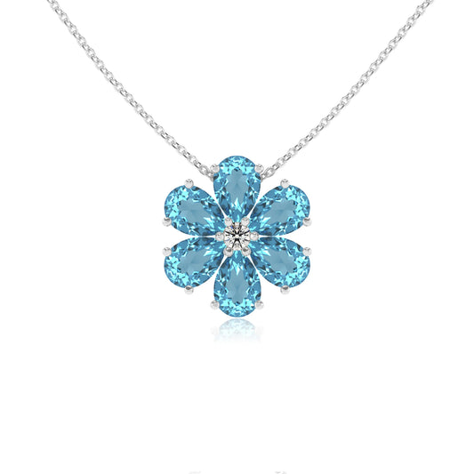 natural swiss-blue-topaz pear solitaire necklaces in sterling silver 
