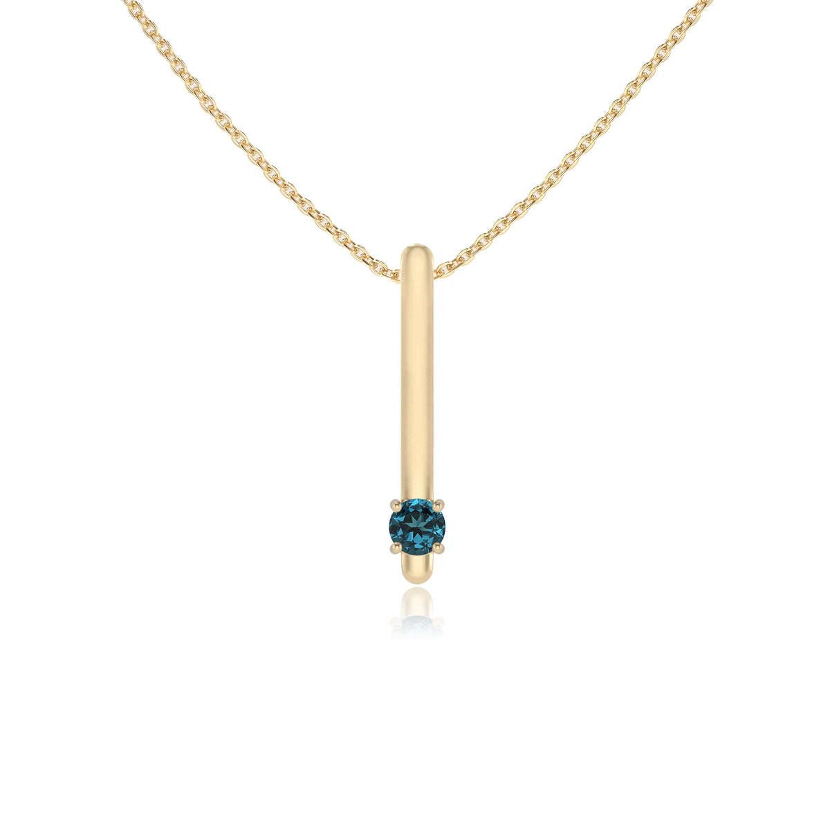 natural london-blue-topaz round bar necklaces in yellow gold 