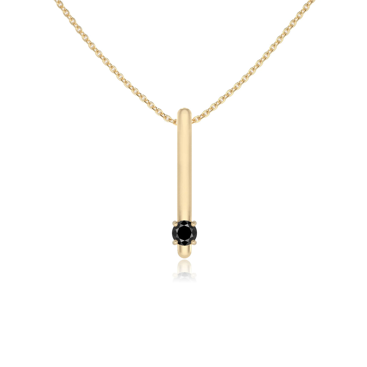 natural black-onyx round bar necklaces in yellow gold 
