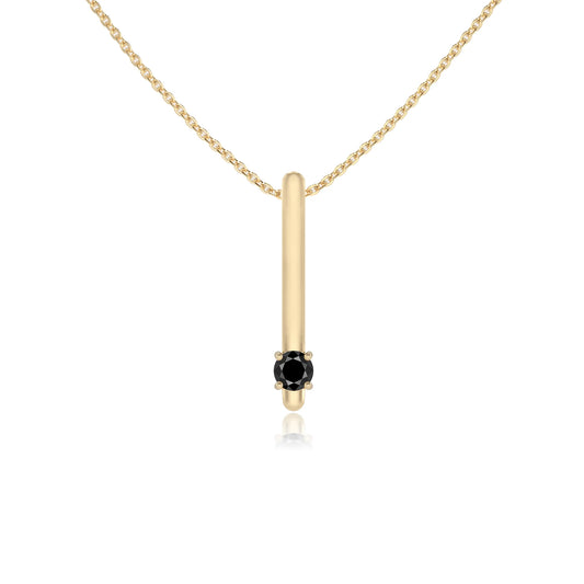 natural black-onyx round bar necklaces in yellow gold 