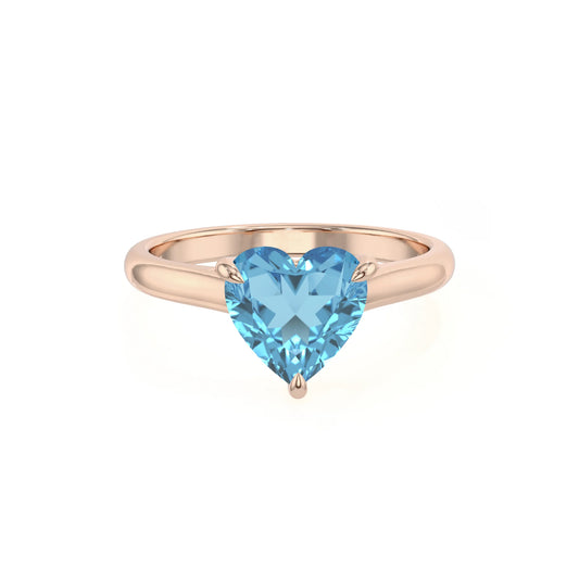 natural swiss-blue-topaz heart solitaire rings in rose gold 