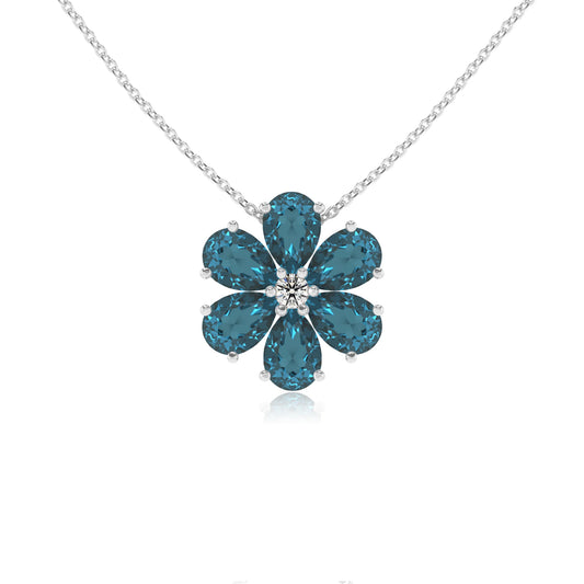 natural london-blue-topaz pear solitaire necklaces in white gold 
