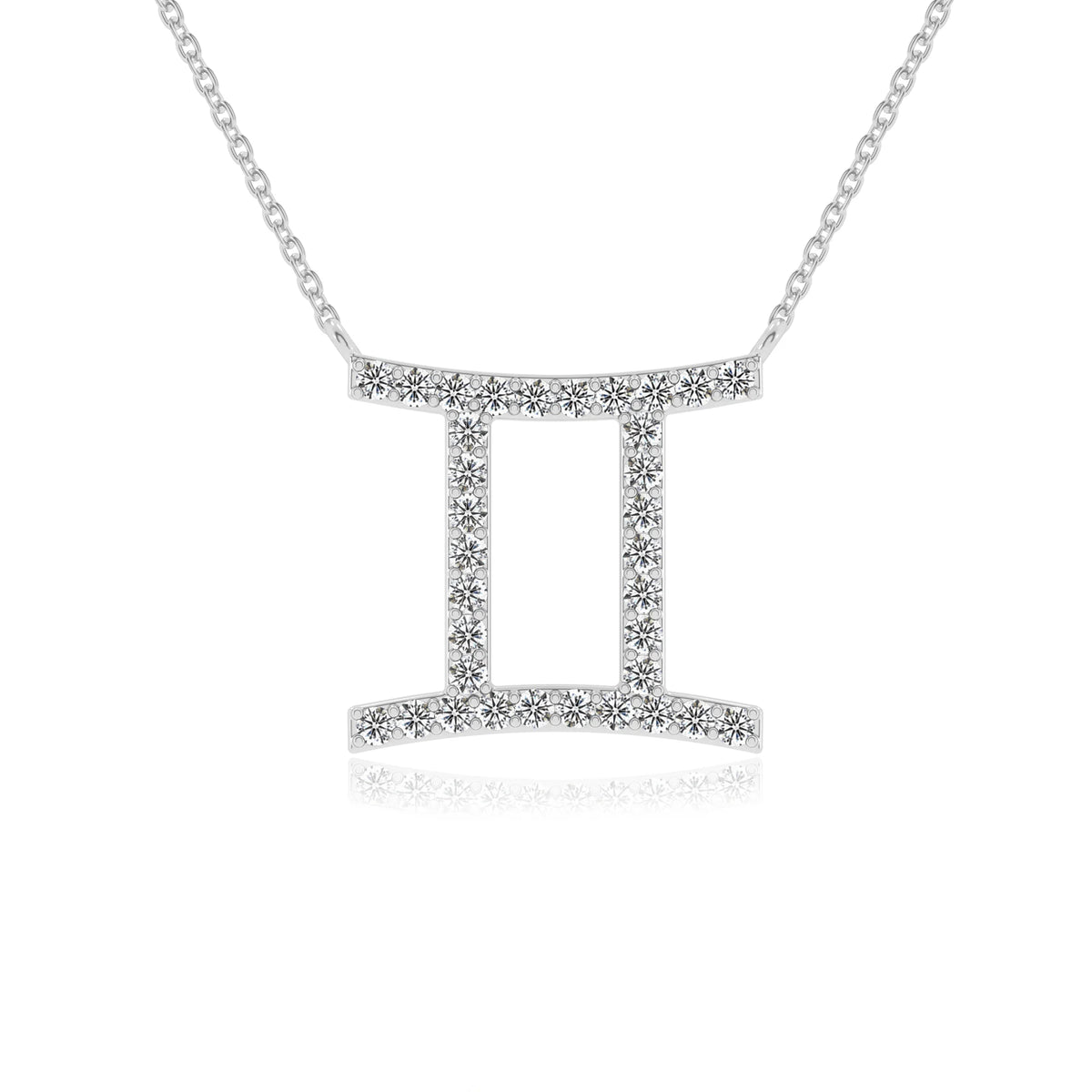 lab grown diamond round necklaces in white gold 