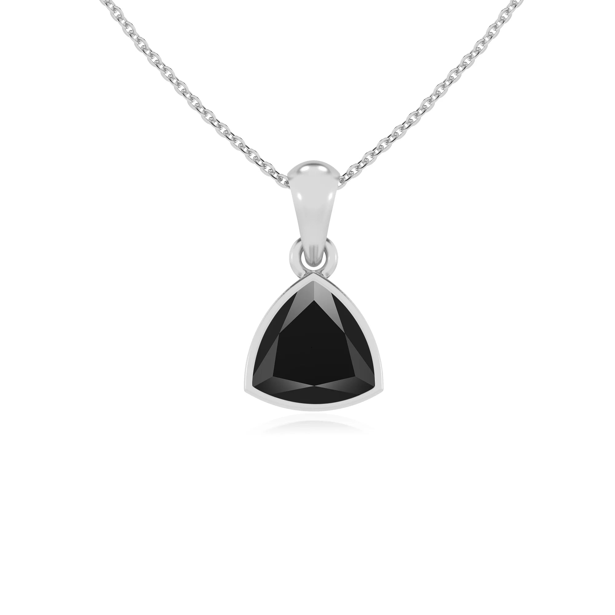 natural black-onyx trillion solitaire necklaces in platinum 