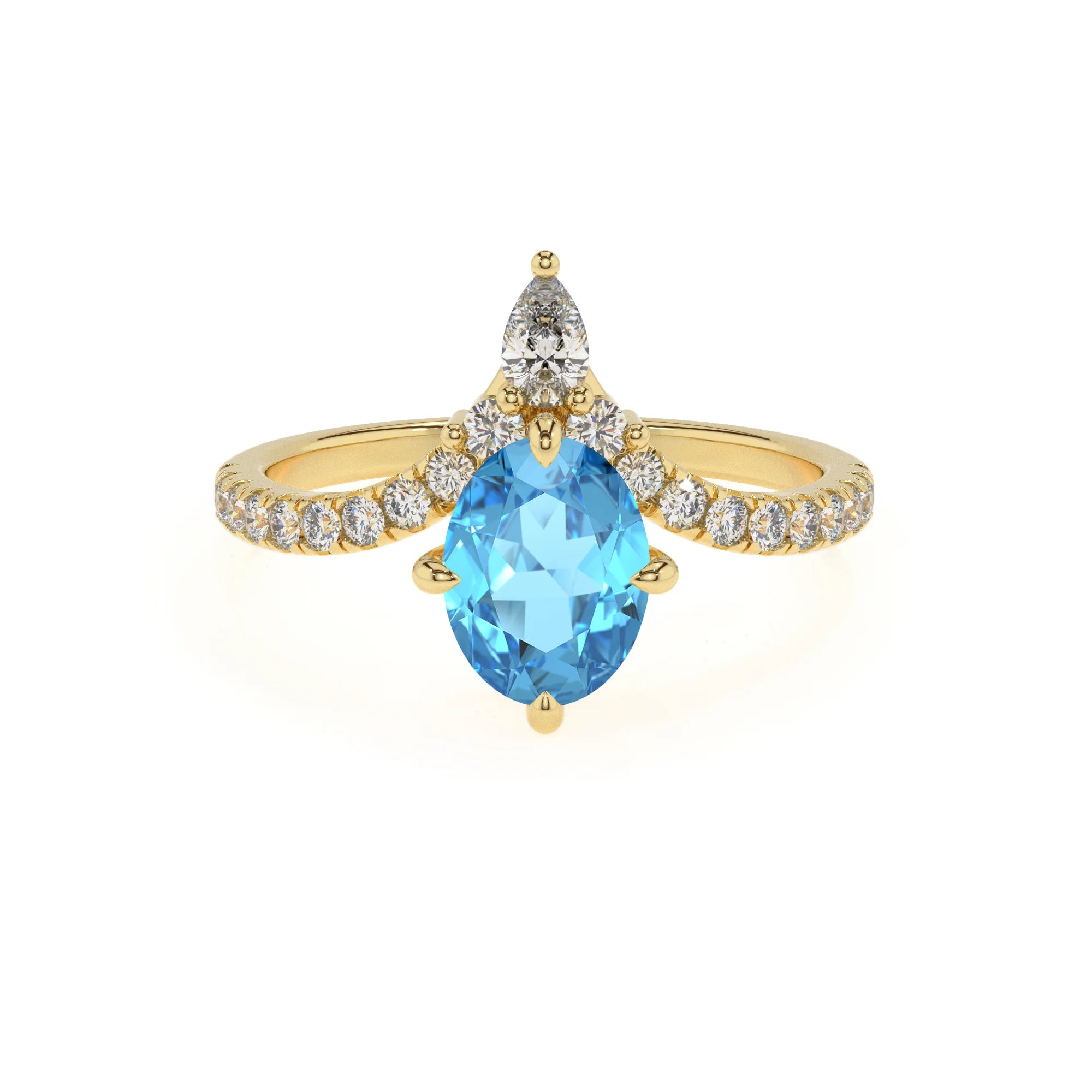 natural swiss-blue-topaz oval solitaire rings in yellow gold 