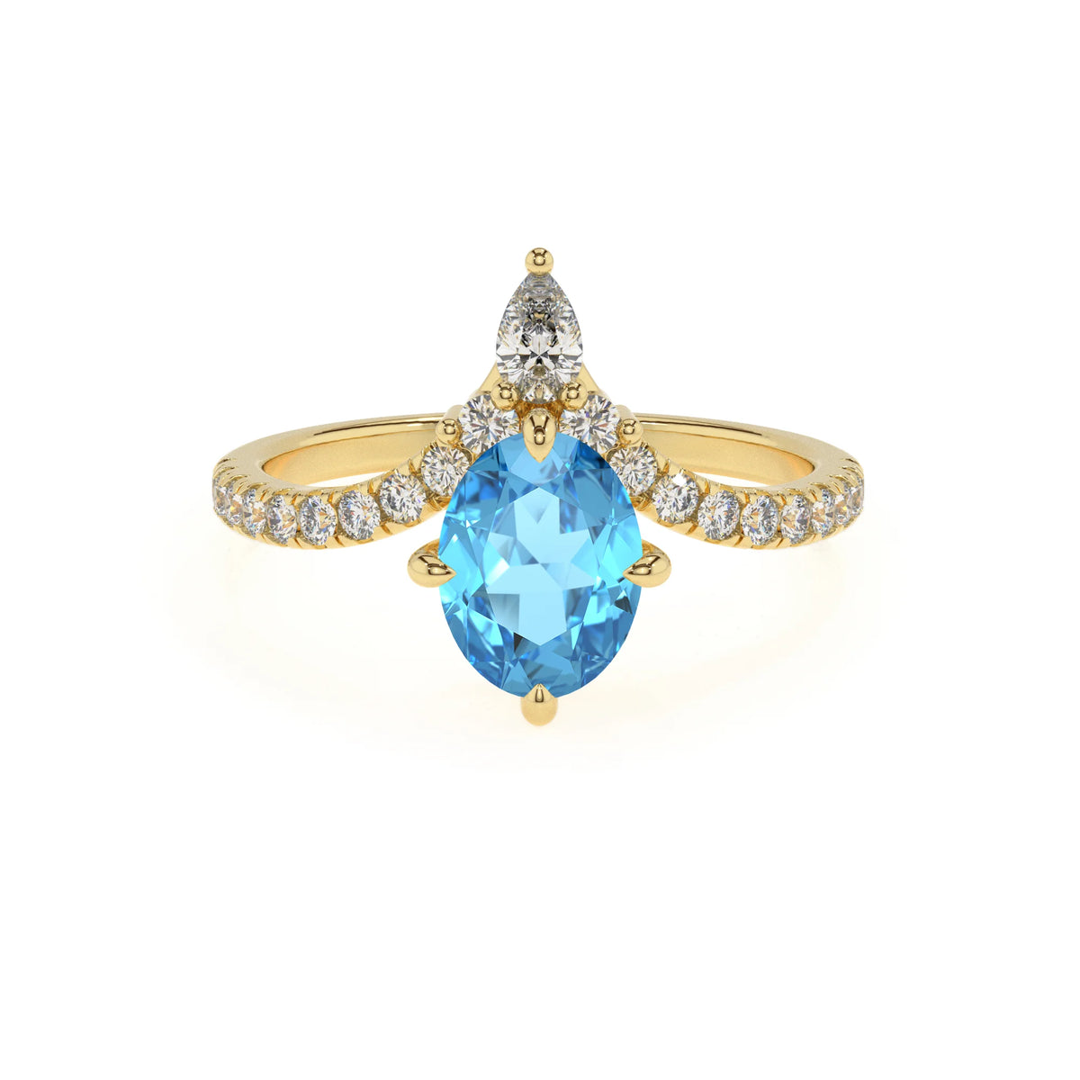 natural swiss-blue-topaz oval solitaire rings in yellow gold 
