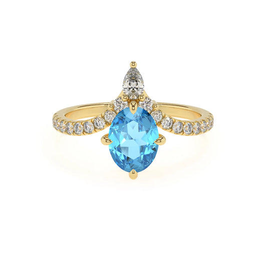 natural swiss-blue-topaz oval solitaire rings in yellow gold 