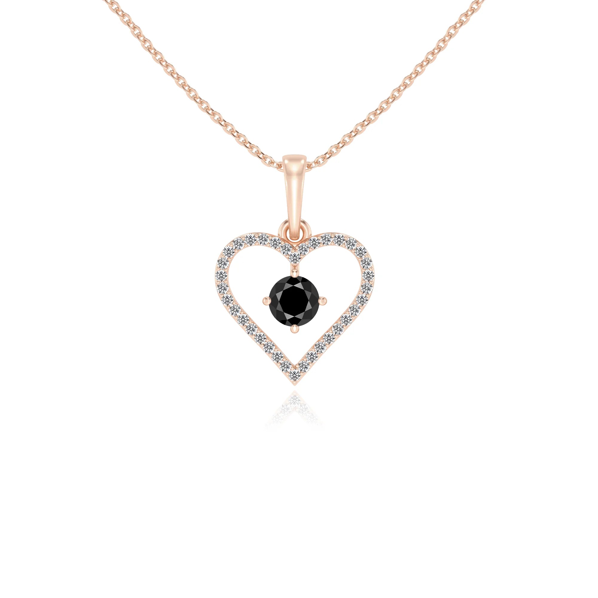 natural black-onyx round infinity necklaces in rose gold 