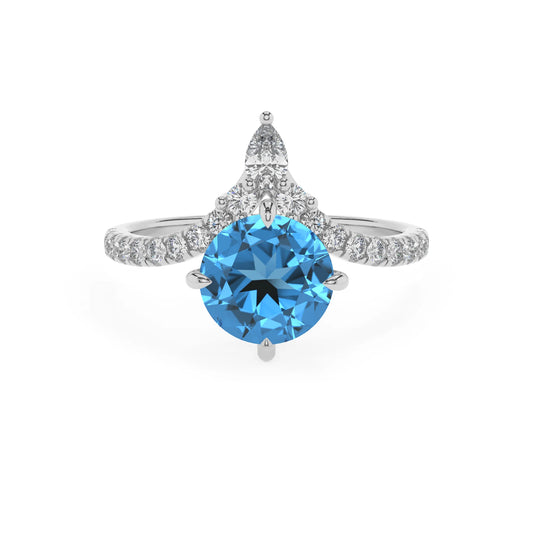 natural swiss-blue-topaz round solitaire rings in sterling silver 