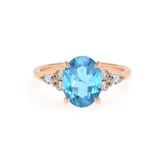 natural swiss-blue-topaz oval solitaire rings in rose gold 