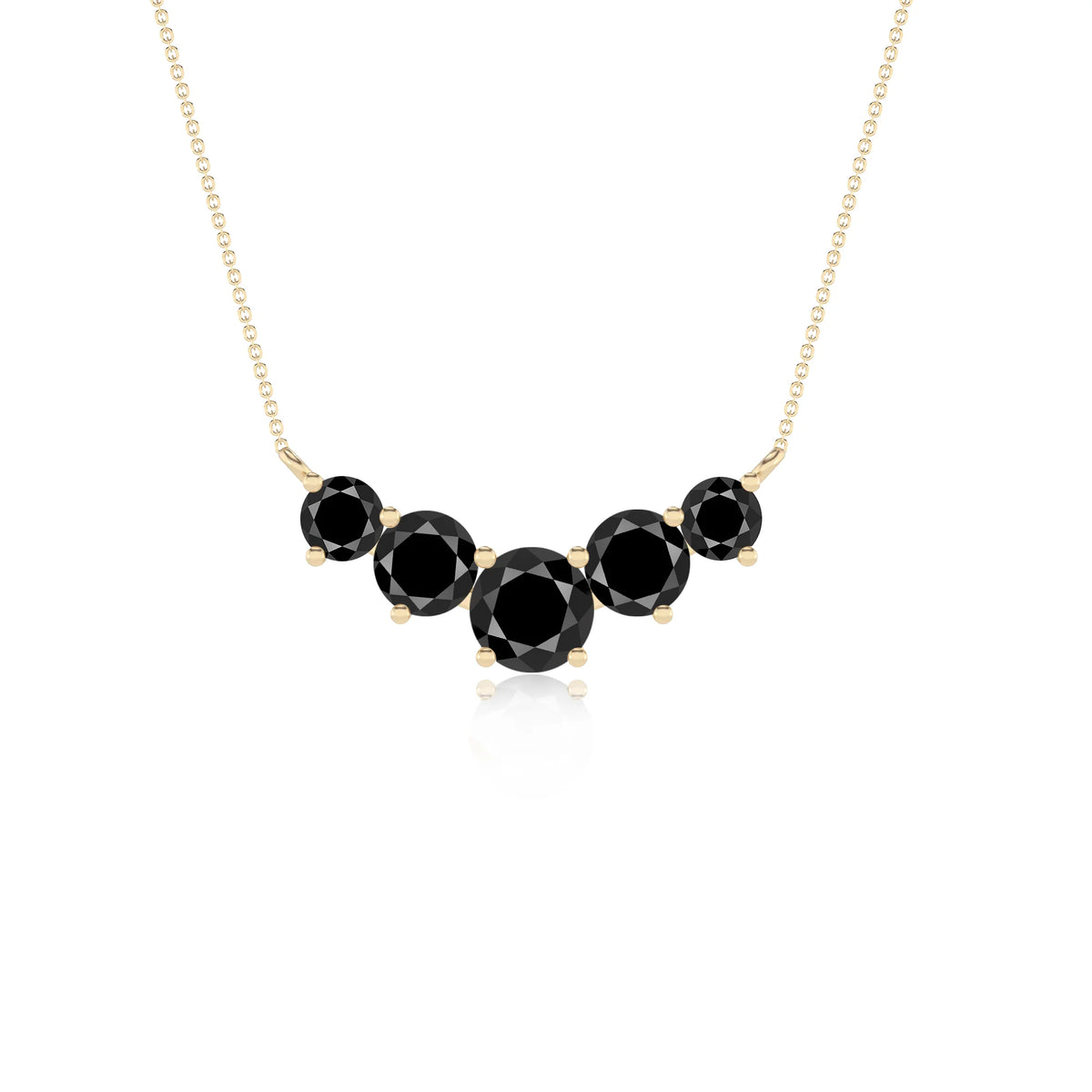 natural black-onyx round bar necklaces in yellow gold 
