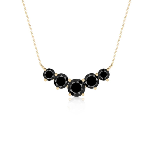 natural black-onyx round bar necklaces in yellow gold 