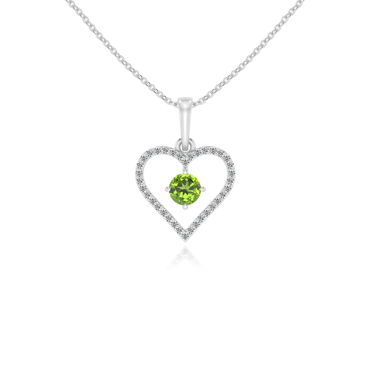 natural peridot round infinity necklaces in sterling silver 