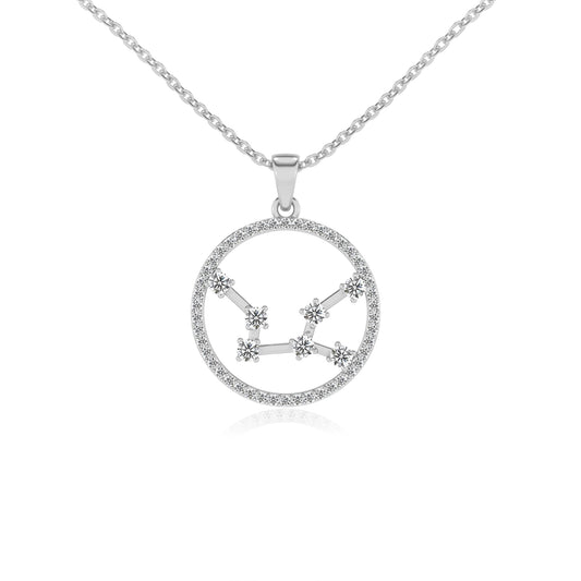 lab grown diamond round necklaces in white gold 