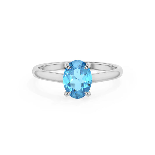 natural swiss-blue-topaz oval solitaire rings in white gold 
