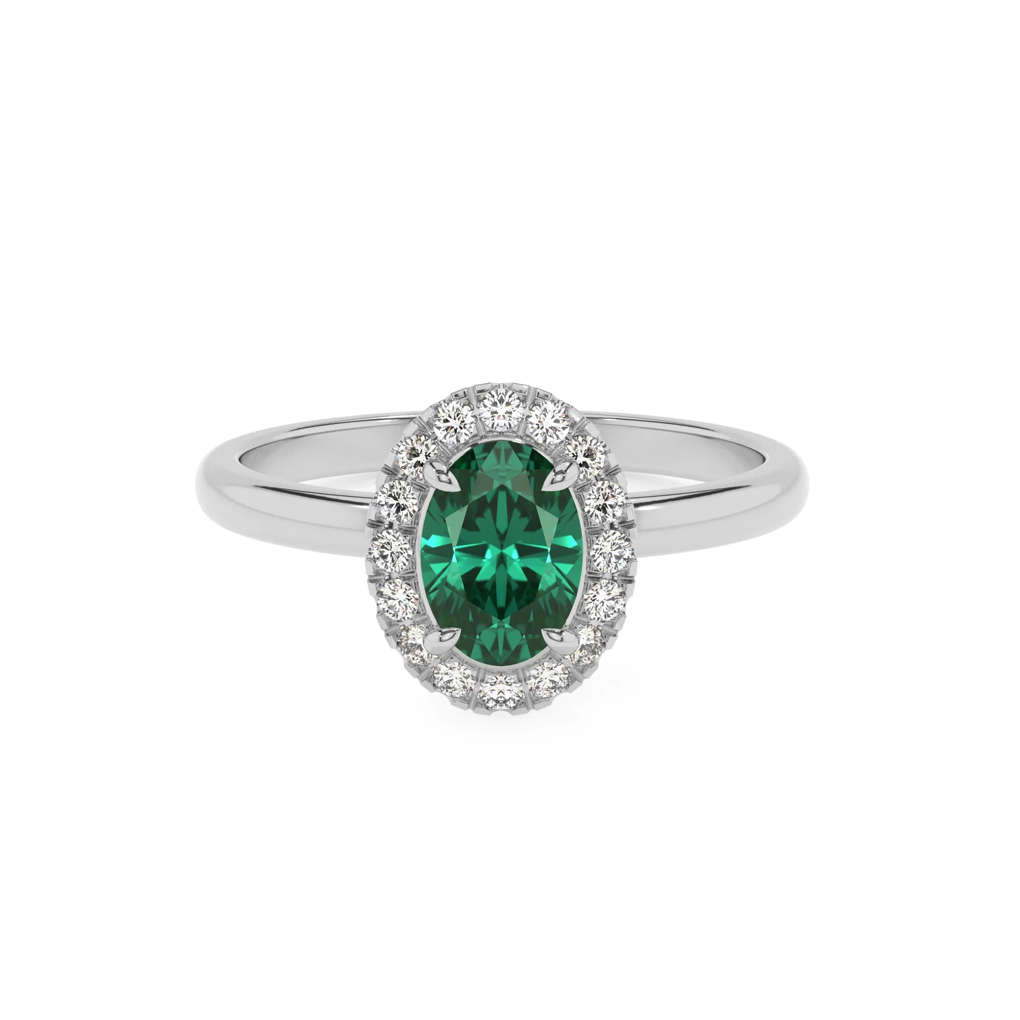 lab grown emerald oval solitaire rings in platinum 