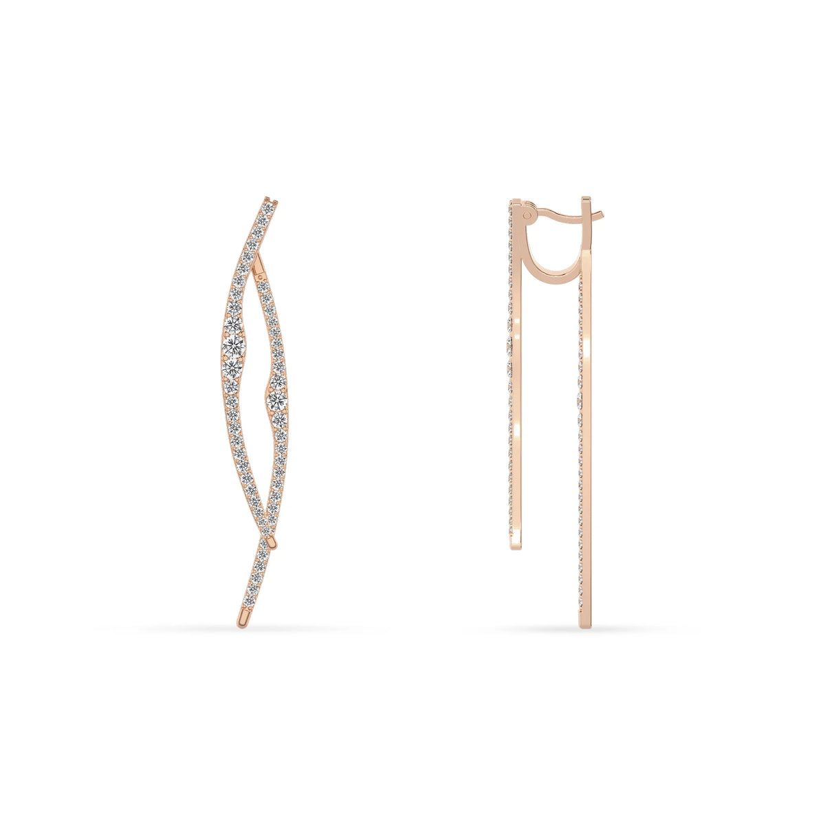 lab grown diamond round stud earrings in rose gold 