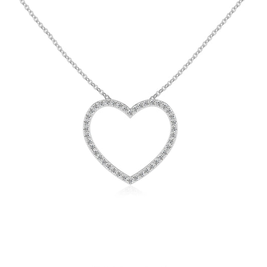 lab grown moissanite round necklaces in white gold 