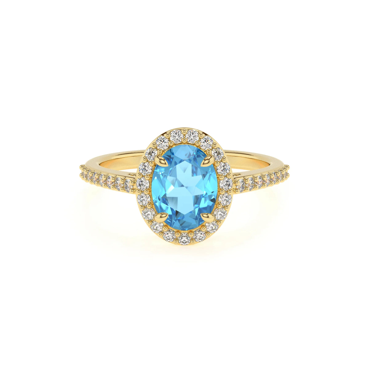 natural swiss-blue-topaz oval solitaire rings in yellow gold 