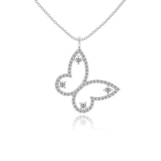 lab grown moissanite round infinity necklaces in platinum 
