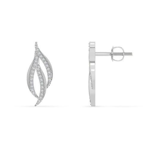 lab grown moissanite round stud earrings in platinum 