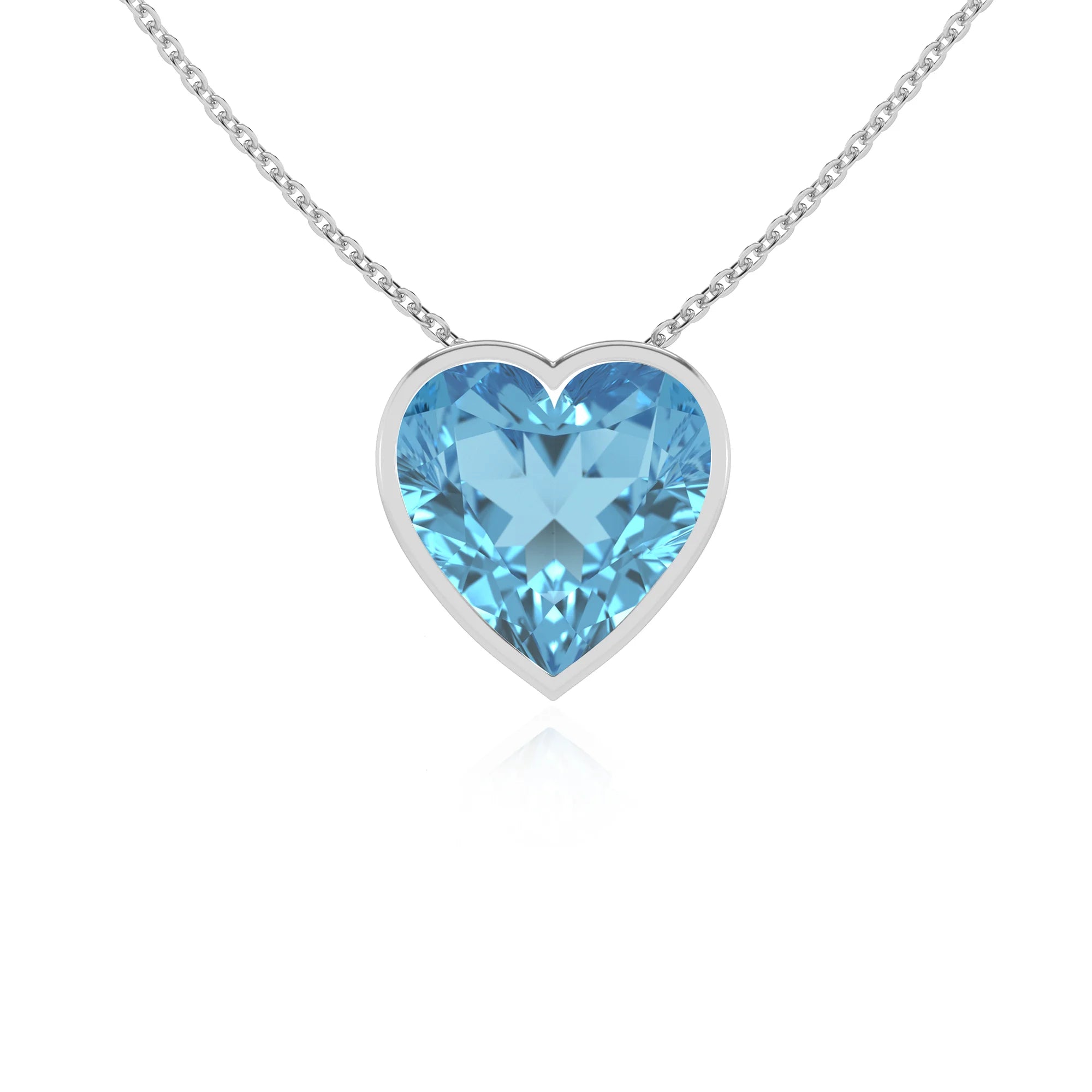 natural swiss-blue-topaz heart solitaire necklaces in sterling silver 