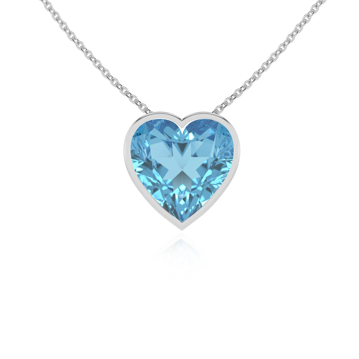 natural swiss-blue-topaz heart solitaire necklaces in sterling silver 