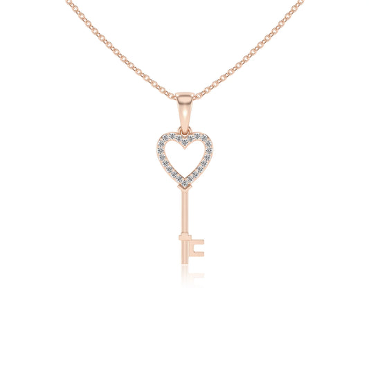 lab grown diamond round necklaces in rose gold 