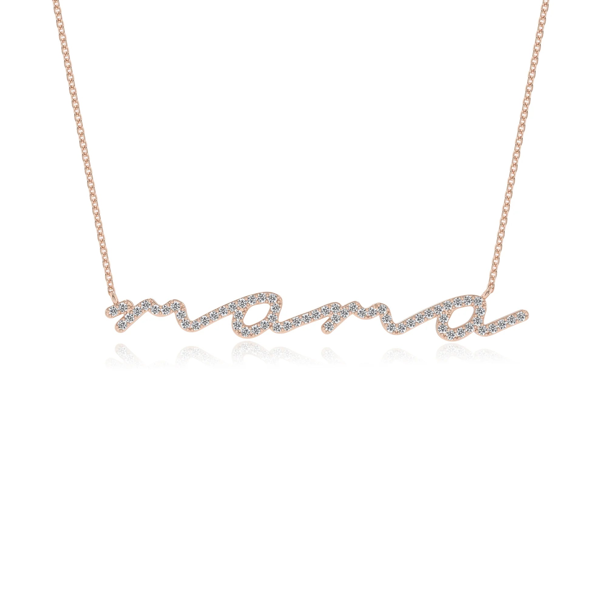 lab grown moissanite round infinity necklaces in rose gold 