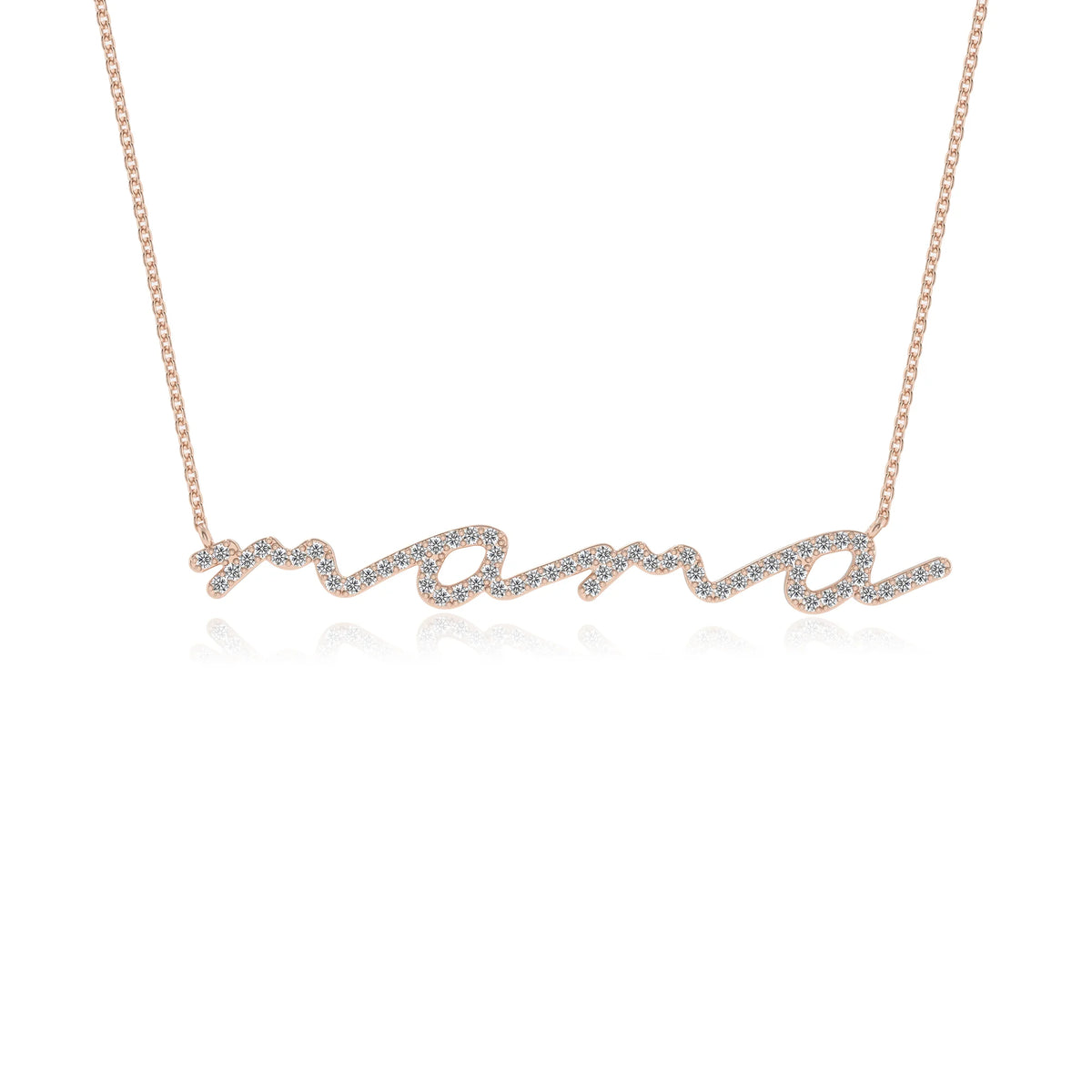 lab grown moissanite round infinity necklaces in rose gold 