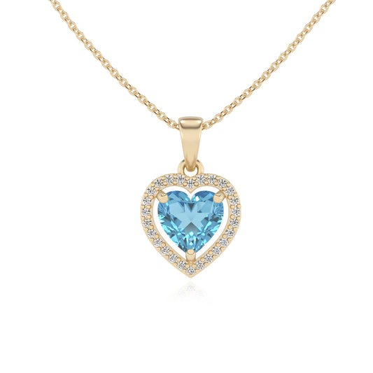 natural swiss-blue-topaz heart solitaire necklaces in yellow gold 