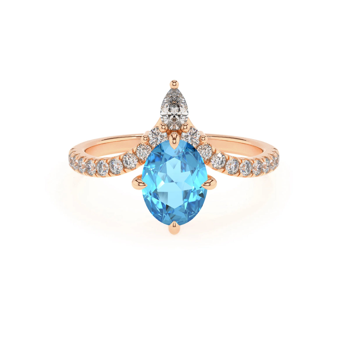 natural swiss-blue-topaz oval solitaire rings in rose gold 