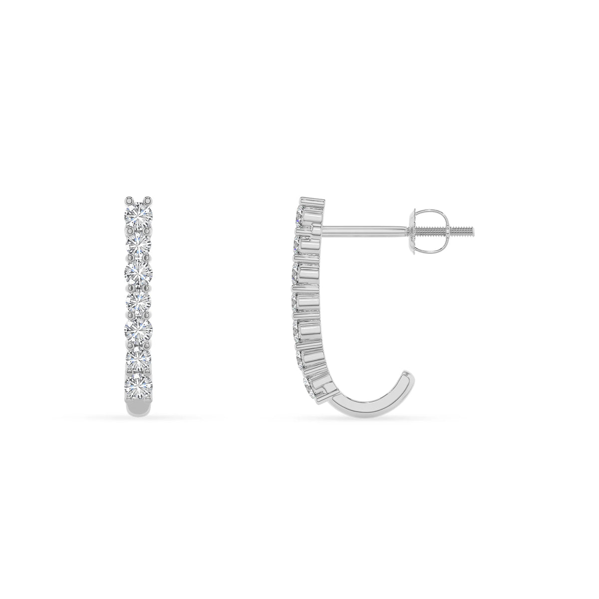 lab grown moissanite round hoop earrings in sterling silver 